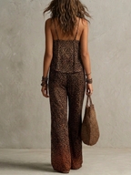 Bohemisk Gradient Leopardtryck Flödande Set